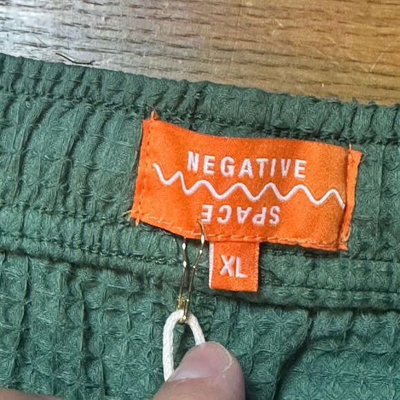 Negative Space Shorts Men's Sz XL Drawstring Waffle Weave Shorts Green NWT - Picture 4 of 6